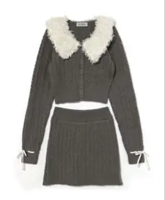 bubbles プードルカラーニットセットアップ グレー