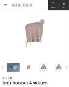 knit bonnet 4 sakura ピンク