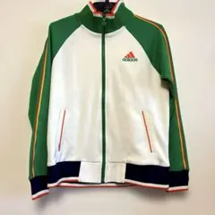 アディダス adidas トラックジャケット y2k 00s 刺繍ロゴ　切替　緑