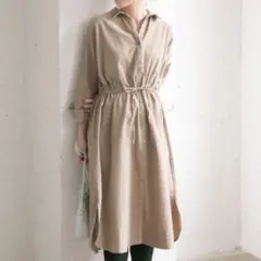 URBAN RESEARCH コーデュロイ シャツワンピース ベージュ