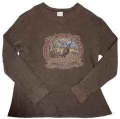 古着Remington長袖カットソーロンTサーマルOLDGAP USブラウン