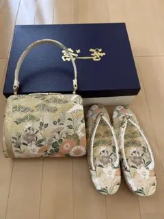新品 岡重 生地和装バッグ 草履 セット ペールグリーン 花柄 - メルカリ