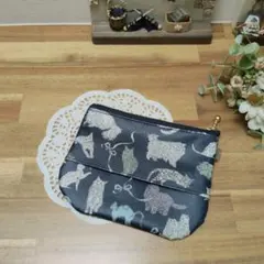 猫型フラットポーチ 猫魚姫 ファスナーポーチ ハンドメイド - メルカリ