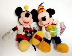 ディズニーストア　ミッキーマウス　タグ付きぬいぐるみ　2点セット