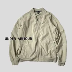 UNDER ARMOUR ナイロン ボンバージャケットM ベージュ 薄手