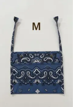 トートバックの内ポケット　M バンダナ　グレイッシュブルー　吊り下げポケット