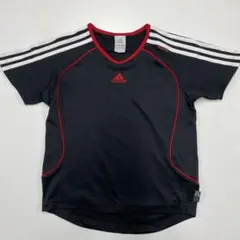adidas アディダス キッズ Tシャツ 黒/赤 140