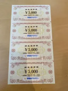 早稲田アカデミー 株主優待券 5000円券×4枚 20000円分 - メルカリ