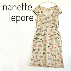 ＊希少＊nanette lepore ファームアニマルシフトワンピース 麻&絹のサムネイル