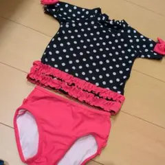 水玉フリルラッシュガードセット 3Ｔ