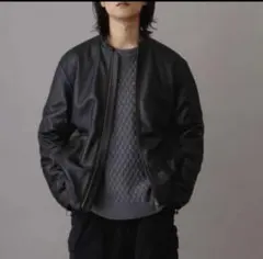 ADAM ET ROPE シープレザーライダース　ブラックのサムネイル