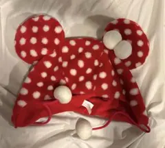 ミニー 赤 ドット ファンキャップ ポンポン付き