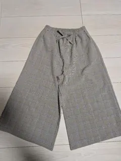 チェック柄 ワイドパンツ