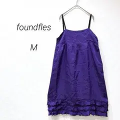 ファウンドフレス キャミワンピース M パープル フリル 光沢 0564
