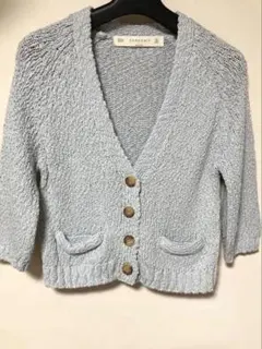ZARA kNIT ボレロカーディガン 七分袖、両サイドポケット付き