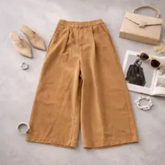 N50 ナチュラルビューティーベーシック ガウチョパンツ XS ブラウン 春夏