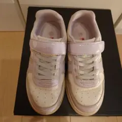 NUOVO Girl パープル ホワイト スニーカー21cm