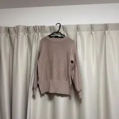 BEAMS HEART ニット セーター ピンクベージュ 長袖 クルーネック