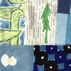 ミナペルホネン　プリント　生地　はぎれ　③ ブルー系