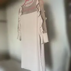 ほぼ未使用snidelベージュ レース フリル パーティードレス