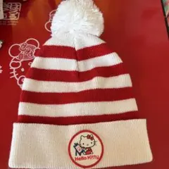 Hello Kitty 赤と白ストライプ ニット帽 52cm