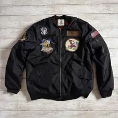 YONGDUSITE MA-1風ミリタリー刺繍ジャケットゆるダボビッグシルエット