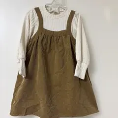 プティマイン キッズ ワンピース コーデュロイ 重ね着風　110㎝