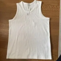 GU リブタンクトップ　L オフホワイト