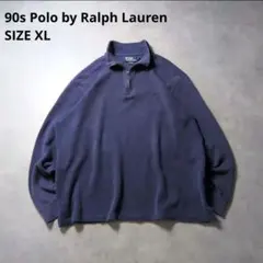90s Polo by Ralph Lauren ハーフジップ XL ナス紺