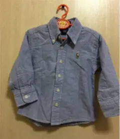 424男の子90から100本物ラルフローレンの水色の長袖シャツジャケット