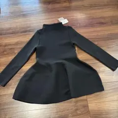 黒タートルネックフレアワンピース　chico