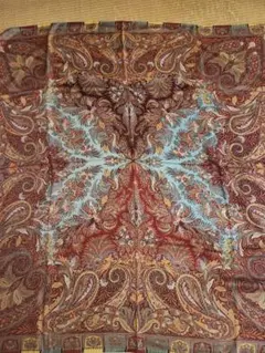 美品☆大判　ETRO ペイズリー柄 ウールシルクストール