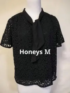 ハニーズ　レース 半袖　ブラウス Tシャツ　ブラック Mサイズのサムネイル
