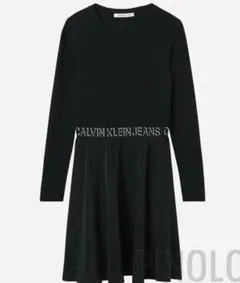ブラック長袖ミニワンピース