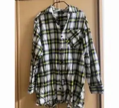 DIESEL ディーゼル　ロング　チェックシャツ 長袖 イエロー ホワイトのサムネイル