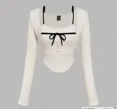 SHEIN リボン付きニットトップス