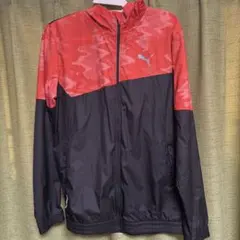 Puma フード付きウィンドブレーカー レッド/ブラック