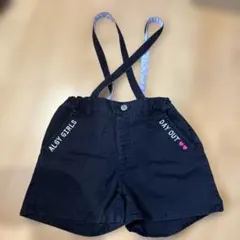 ALGY GIRLS サスペンダー付きショートパンツ ブラック オーバーオール