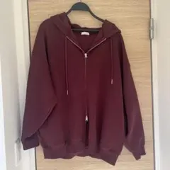 ローリーズファーム　BIGzipフーディー　ボルドー