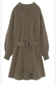 snidel ファーライクベルティッドニットワンピース