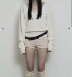 bohemianseoul ニットパンツ　ショートパンツ　blackup