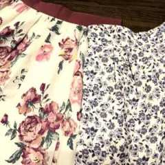 【美品】レストローズ 花柄スカート+小花柄キュロット セット売り 2/M 春夏物
