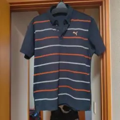 PUMA ストライプ ポロシャツ ネイビー