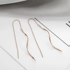 ピアス ロング チェーン 金属アレルギー対応 316L サージカルステンレス製