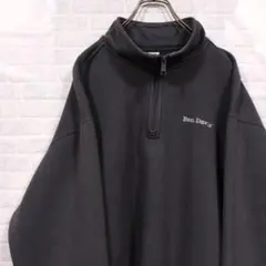 BEN DAVIS ロゴ刺繍 ハーフジップ スウェット トレーナー ベンデイビス