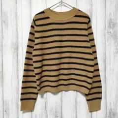 GU ジーユー (M)　ボーダー　ニット　セーター