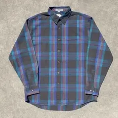 アメカジ チェックシャツ ブラック 黒 80s 90s 古着 USAブランド