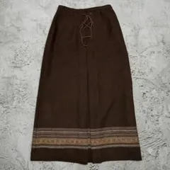 民族調 ボーダー ロングスカート マキシ丈 vintage レトロ エスニックのサムネイル