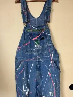 【古着】オーバーオール ペインティング加工