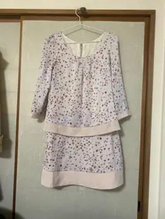 プロポーションボディドレッシング　花柄ワンピース 七分袖